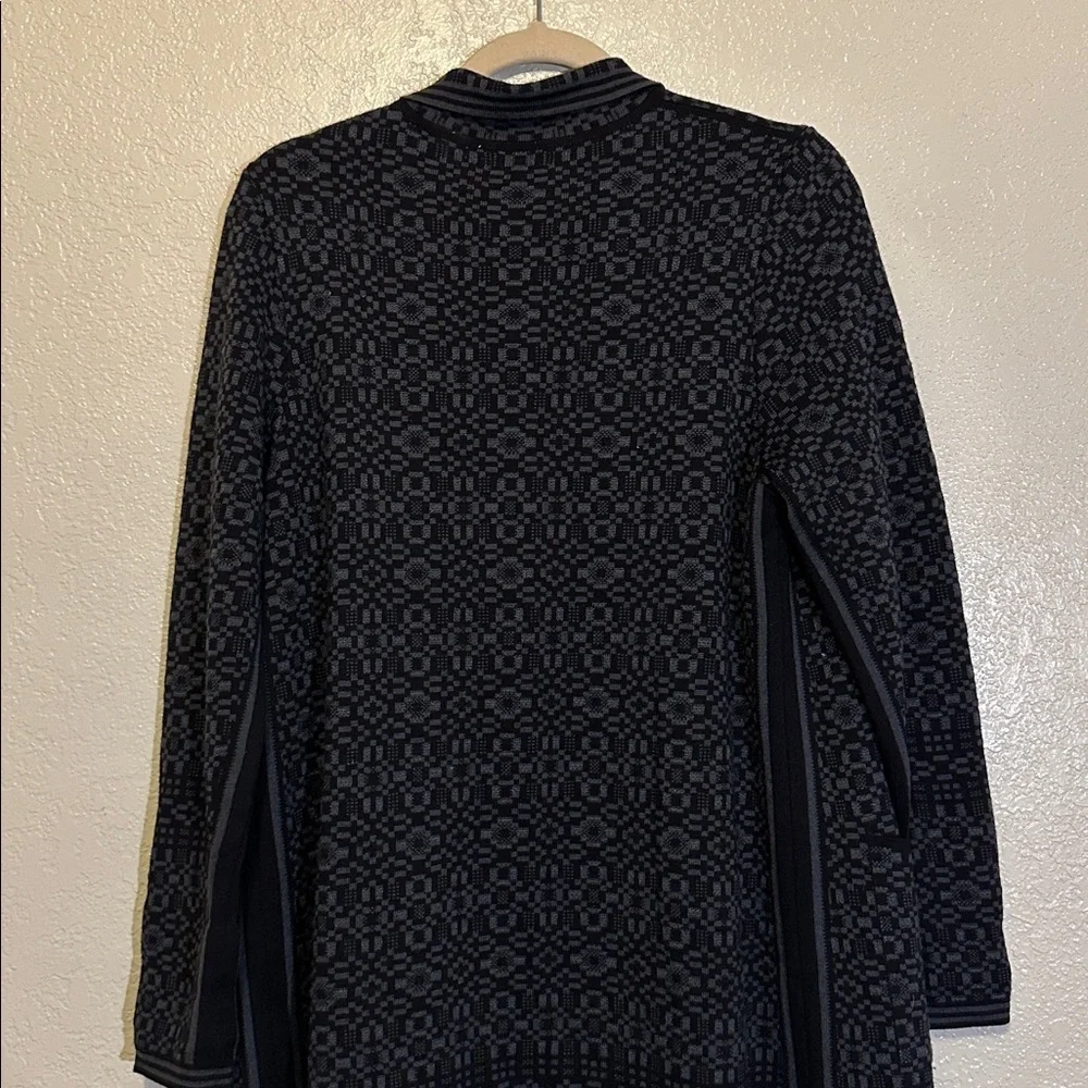 Oleana Merino and Silk Open Front Longline Cardigan EUC L
